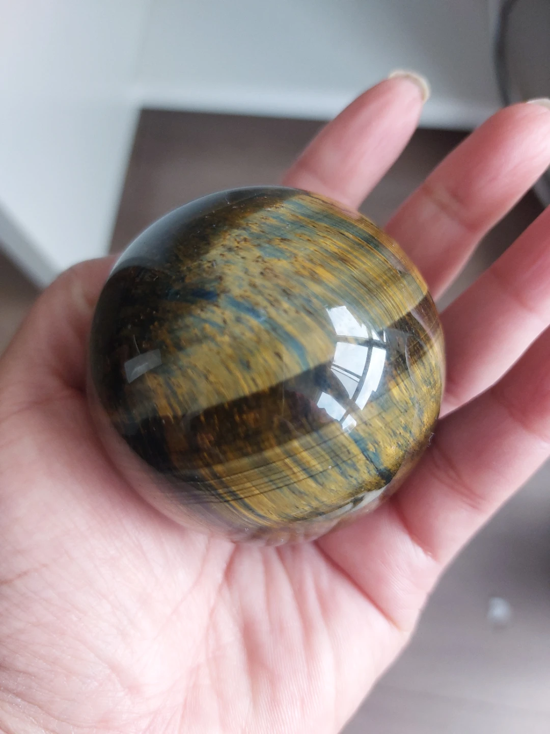 Blue Tigers Eye Crystal Sphere - photo 3