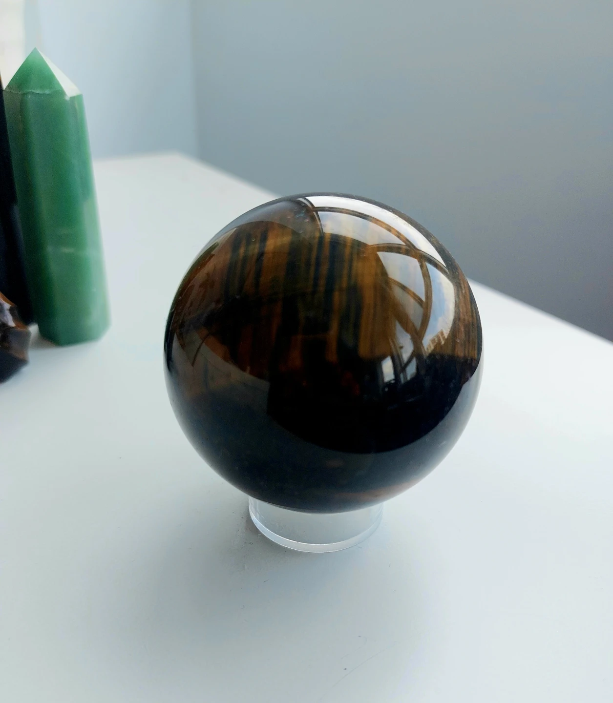 Blue Tigers Eye Crystal Sphere - photo 4