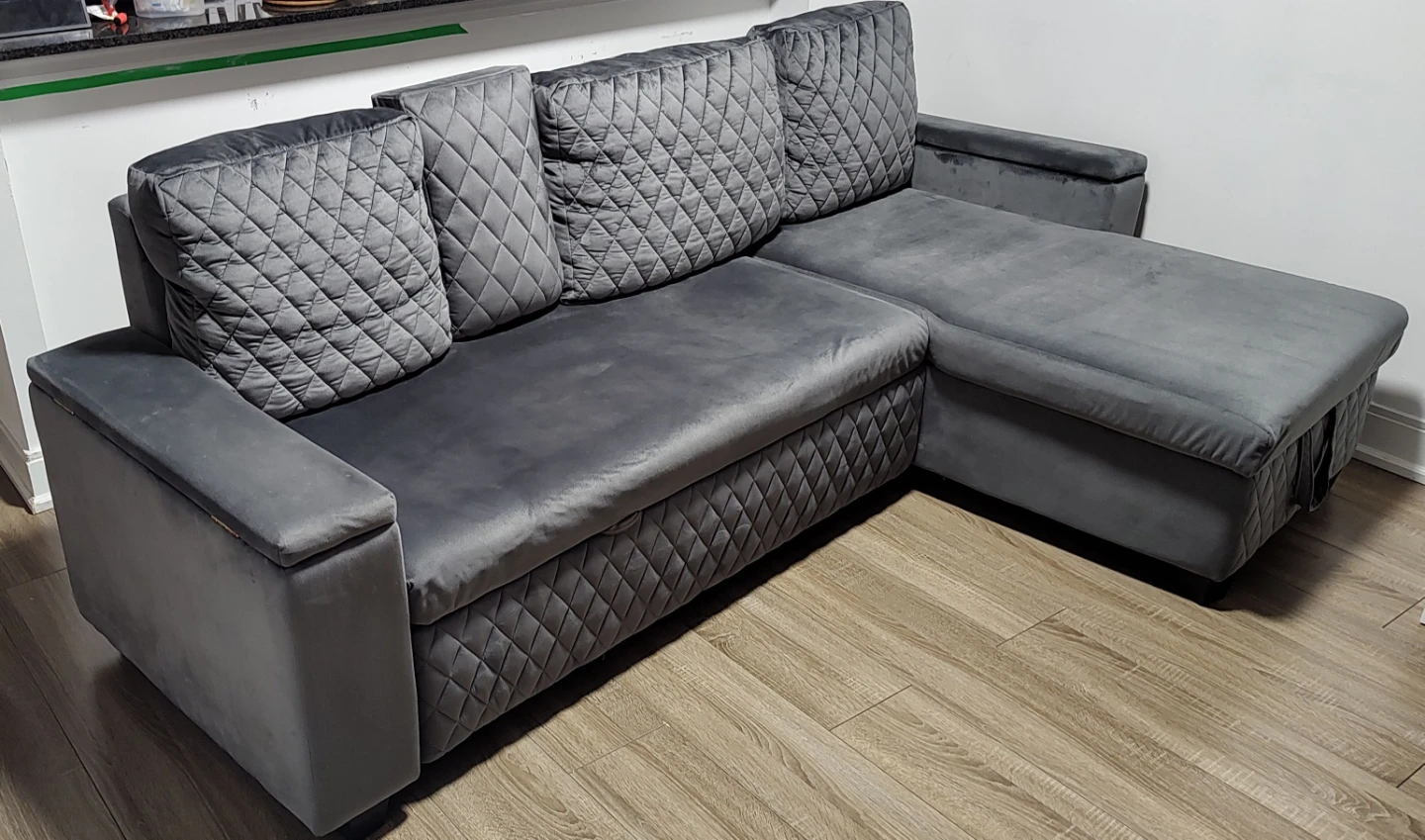 Grey Sectional Sofa with Storage - photo 4