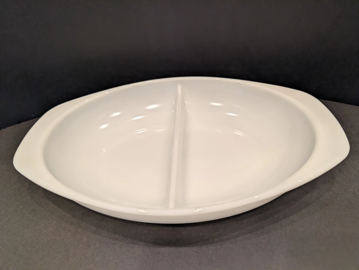 Pyrex White Divided Oval Baking Dish