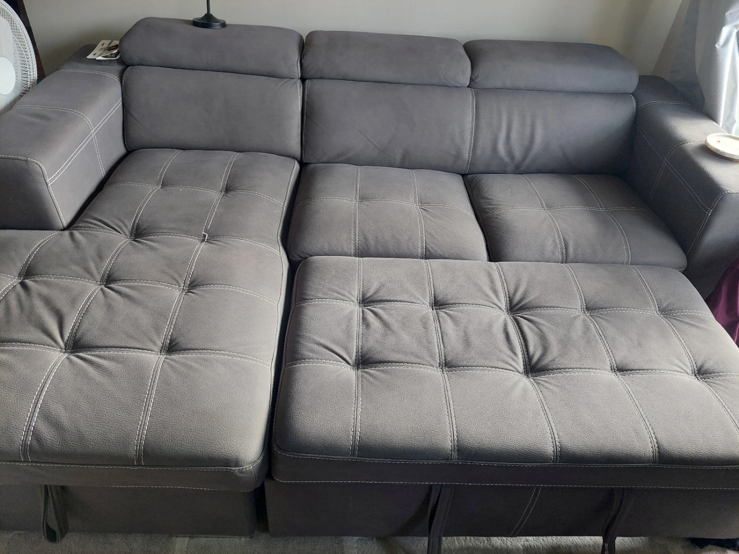 Grey Sectional Sofa with Storage