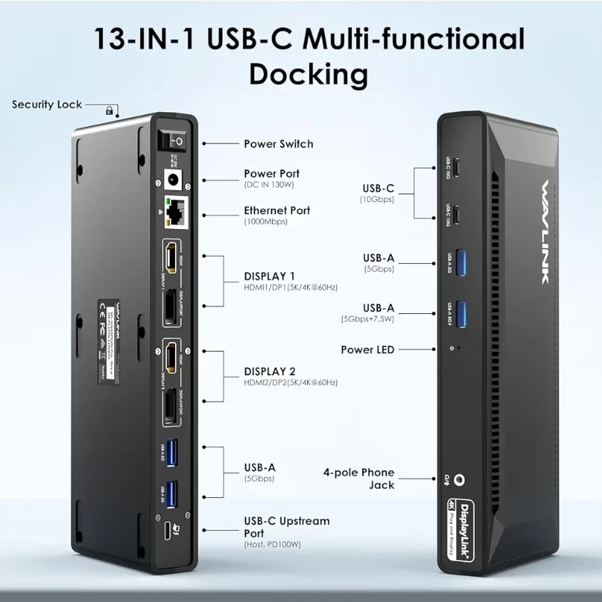 WAVLINK Laptop Docking Station Dual 4K@60Hz(2 HDMI+2DP - photo 4