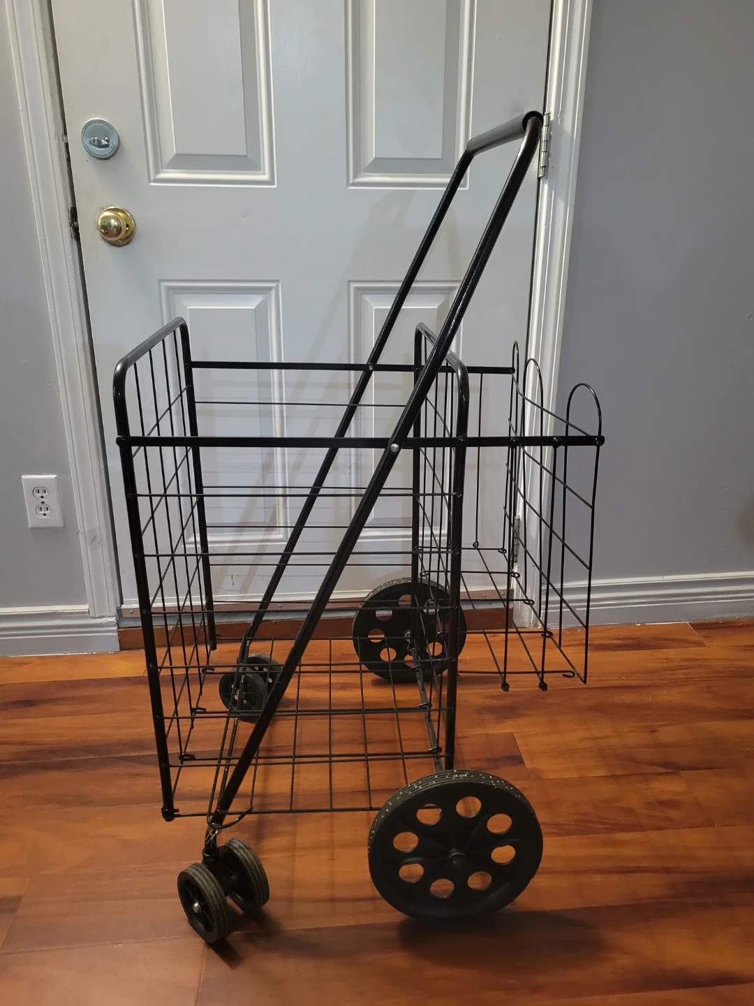 Black Metal Folding Shopping Cart - photo 4