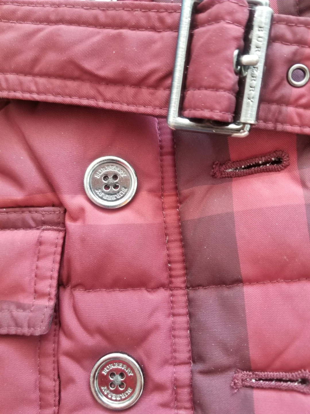 Burberry Children's Plaid Puffer Jacket with Belt - photo 5