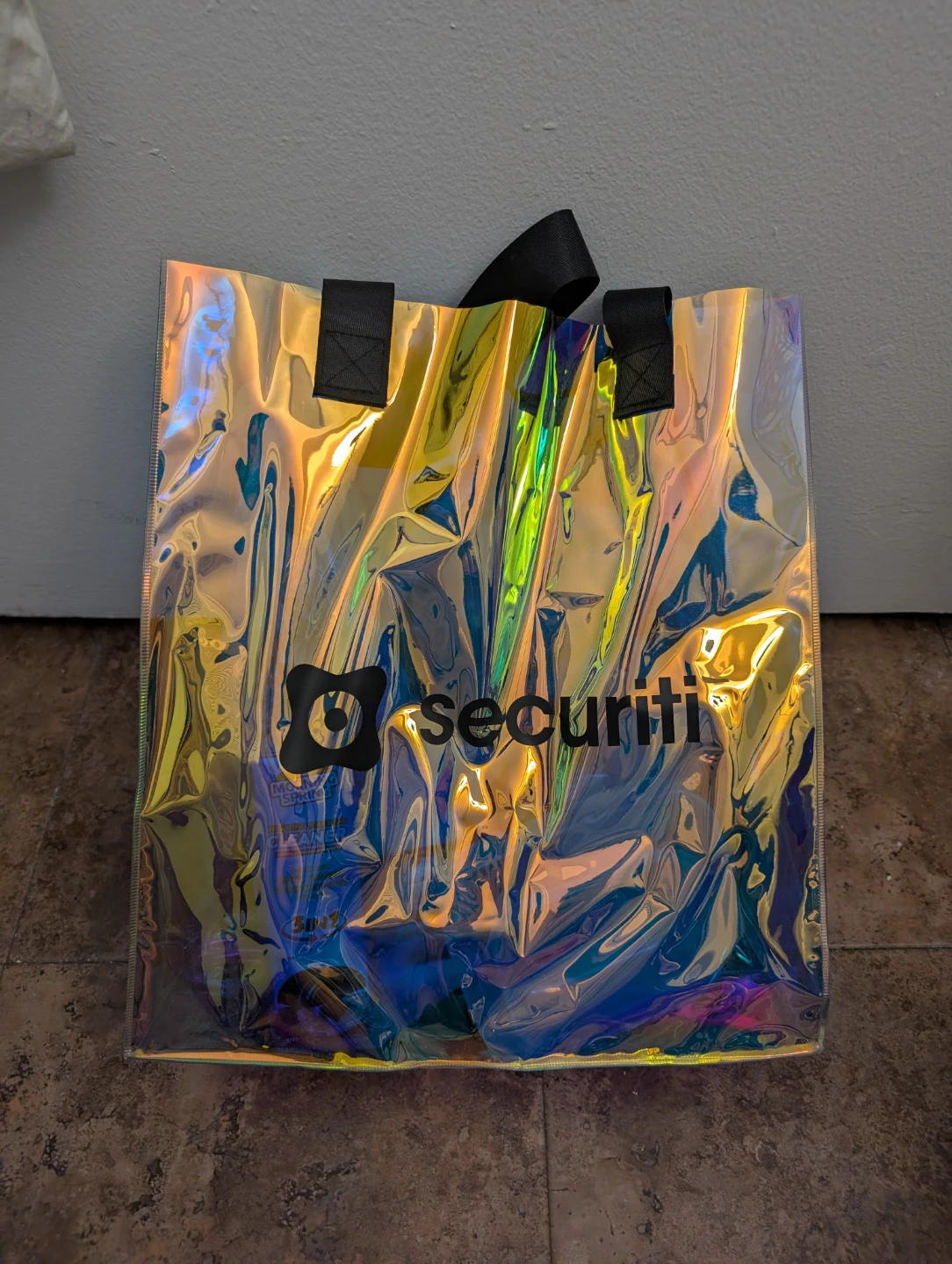 Securiti Holographic Sparkly Shiny Glow Clear Tote Bag