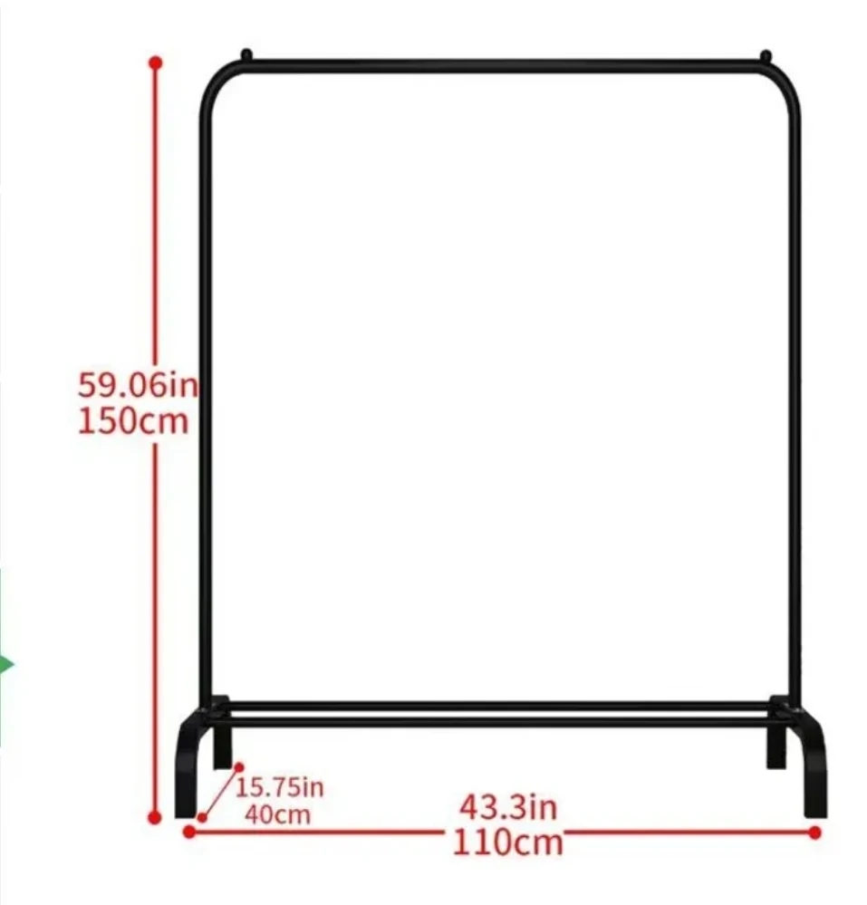 New White Metal Clothes Rack - 59in Tall - photo 4