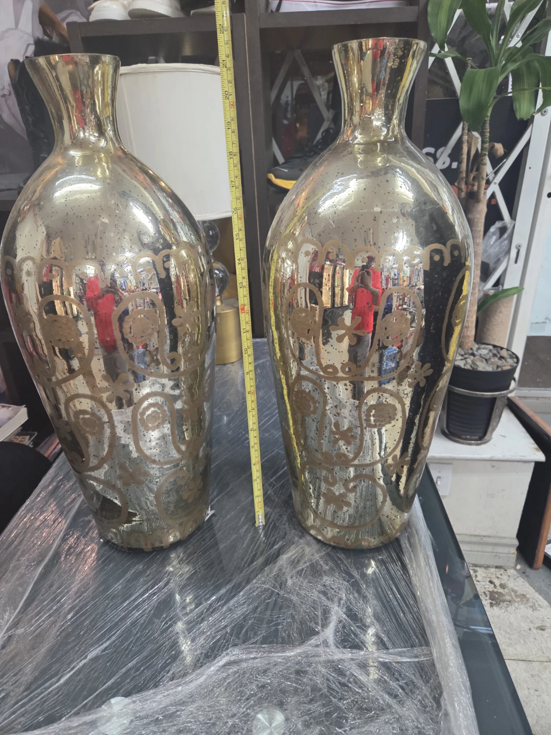 Decorative Gold Vases - Set of 2