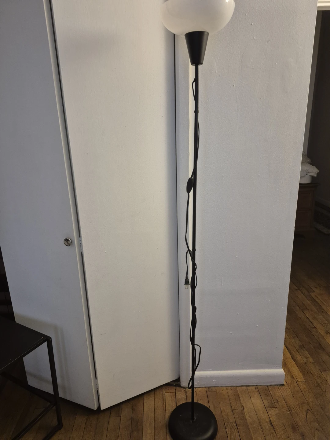 Black Floor Lamp with White Shade - photo 2