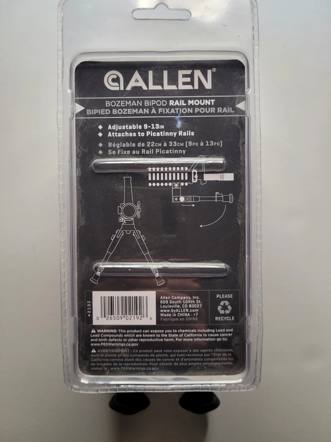 Allen Bozeman Bipod Rail Mounted - photo 2