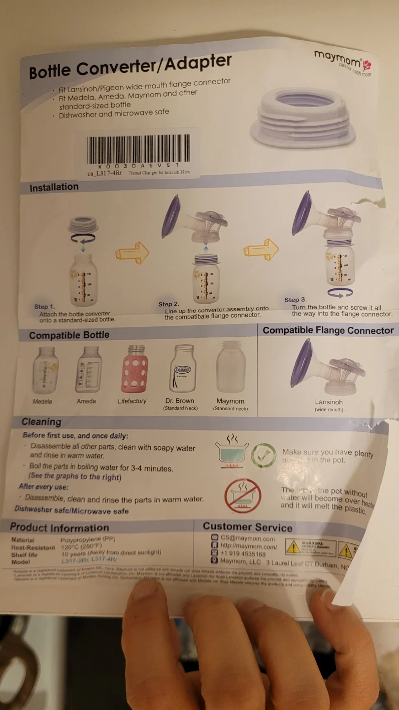 Maymom 4 Bottle Converter/Adapter - Medela, Pigeon