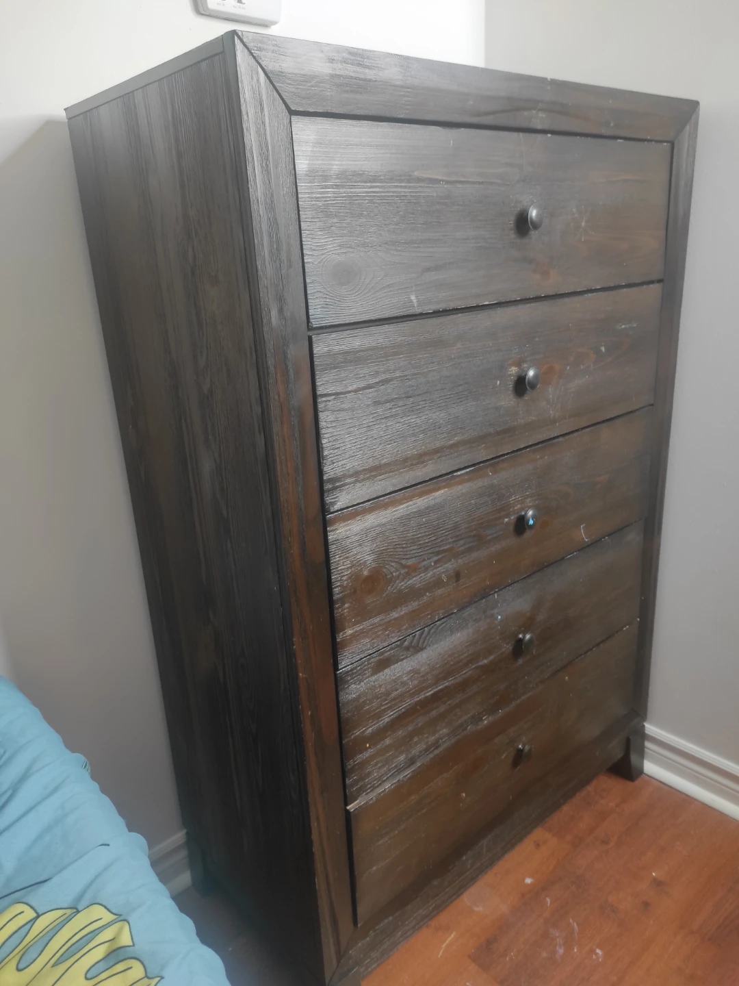 Dark Wood 5-Drawer Dresser - photo 3