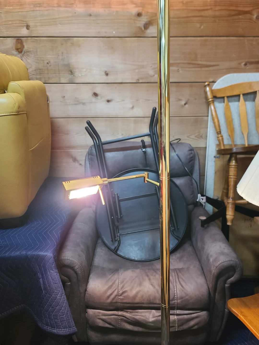 Vintage Brass Torchiere Floor Lamp - photo 2