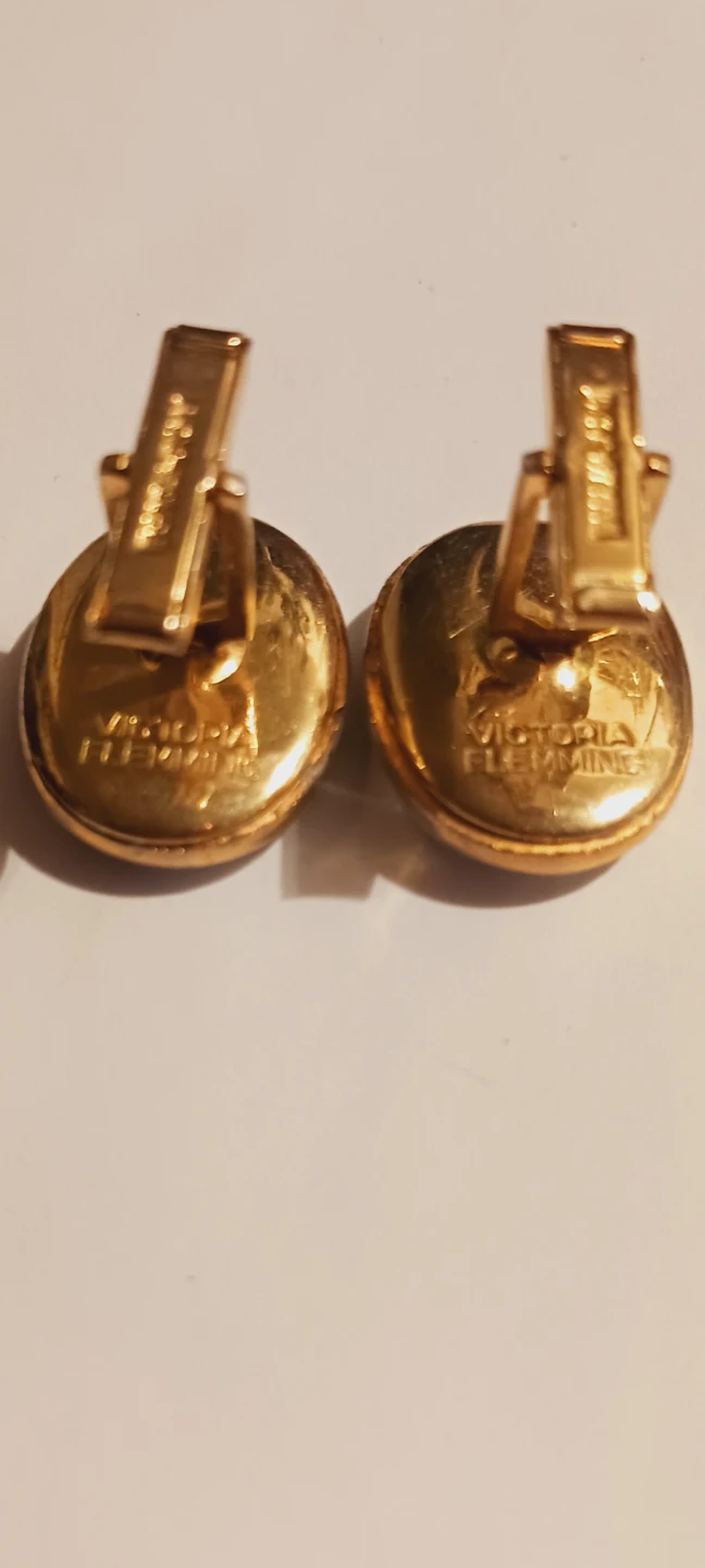 VICTORIA FLEMMING Designer Signed Cat Face Cufflinks - photo 5