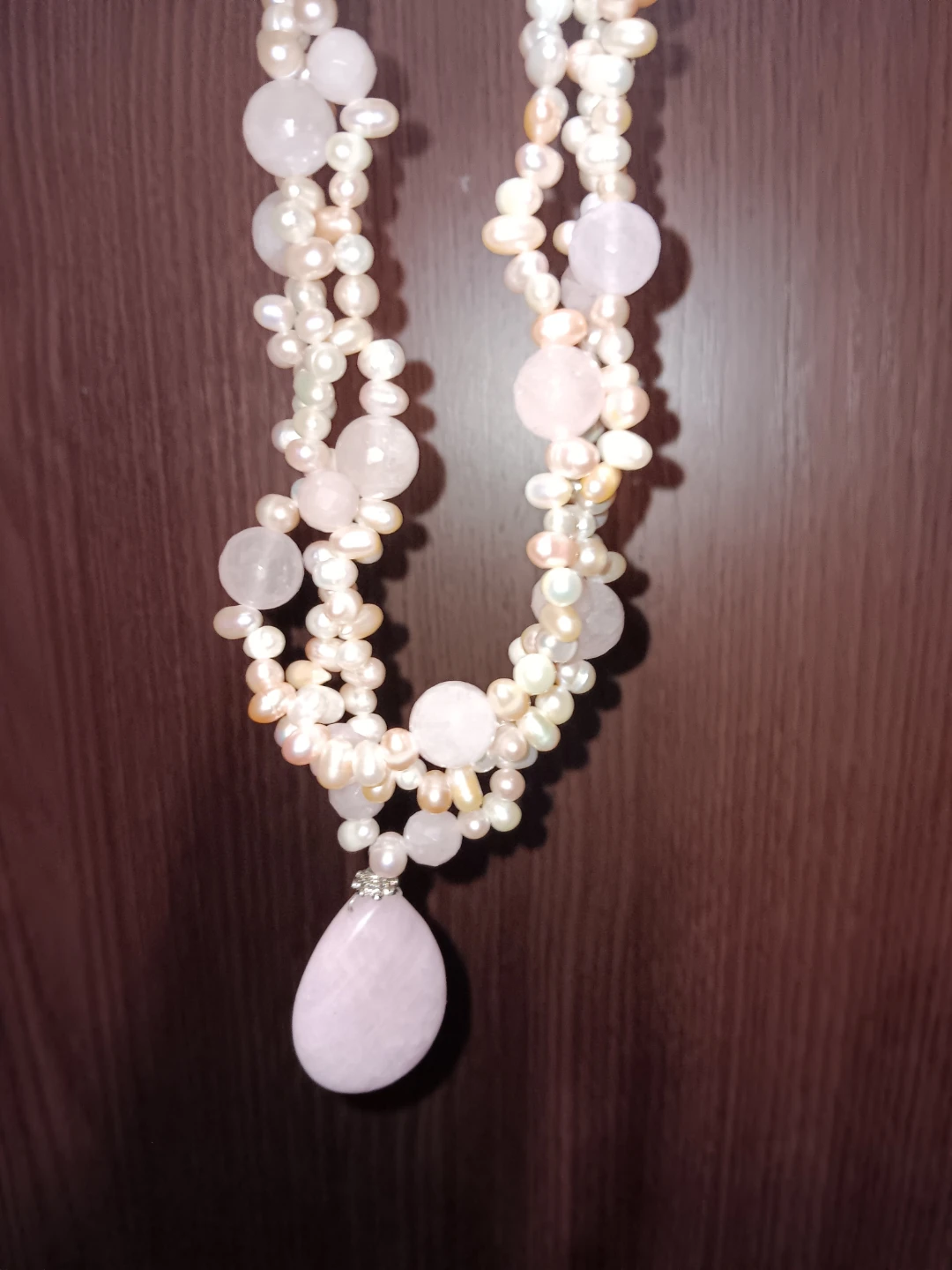 Pearl & Rose Quartz Necklace - photo 2