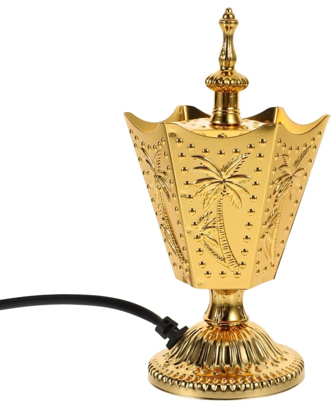 Electric Incense Burner Censer - Gold Palm Tree Design