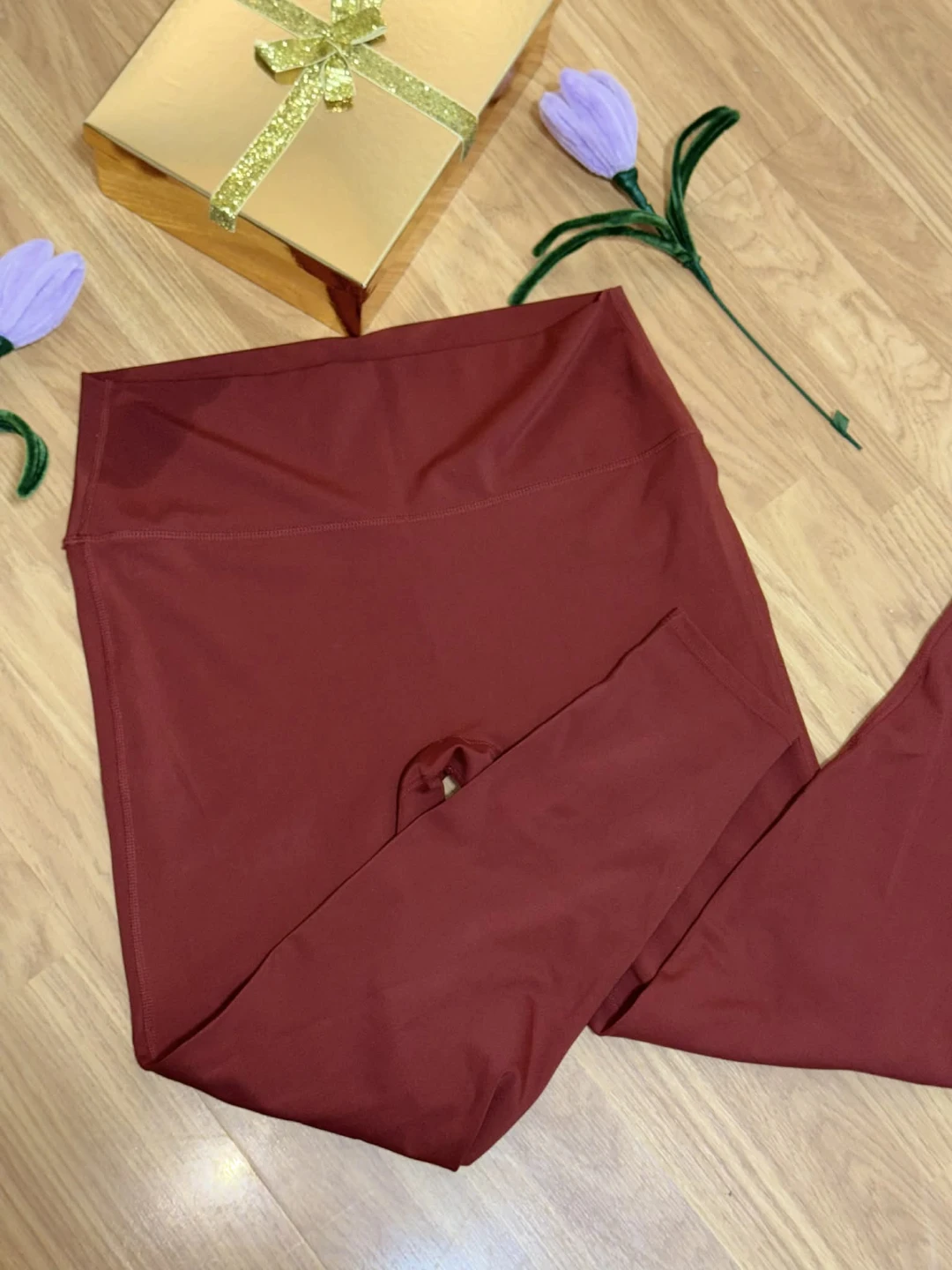 Maroon High-Waisted Leggings