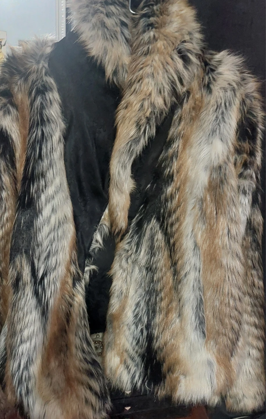 Jessica Simpson Fur Vest - Brown/Black