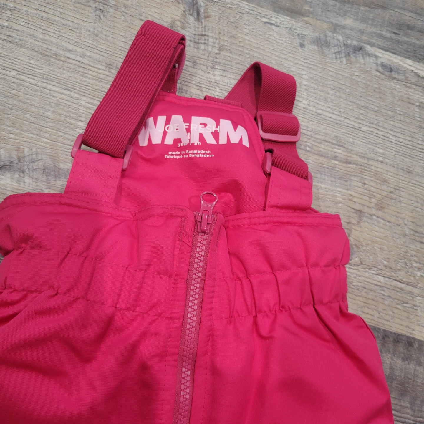 Children's Pink Snow Bib Overalls Size 1