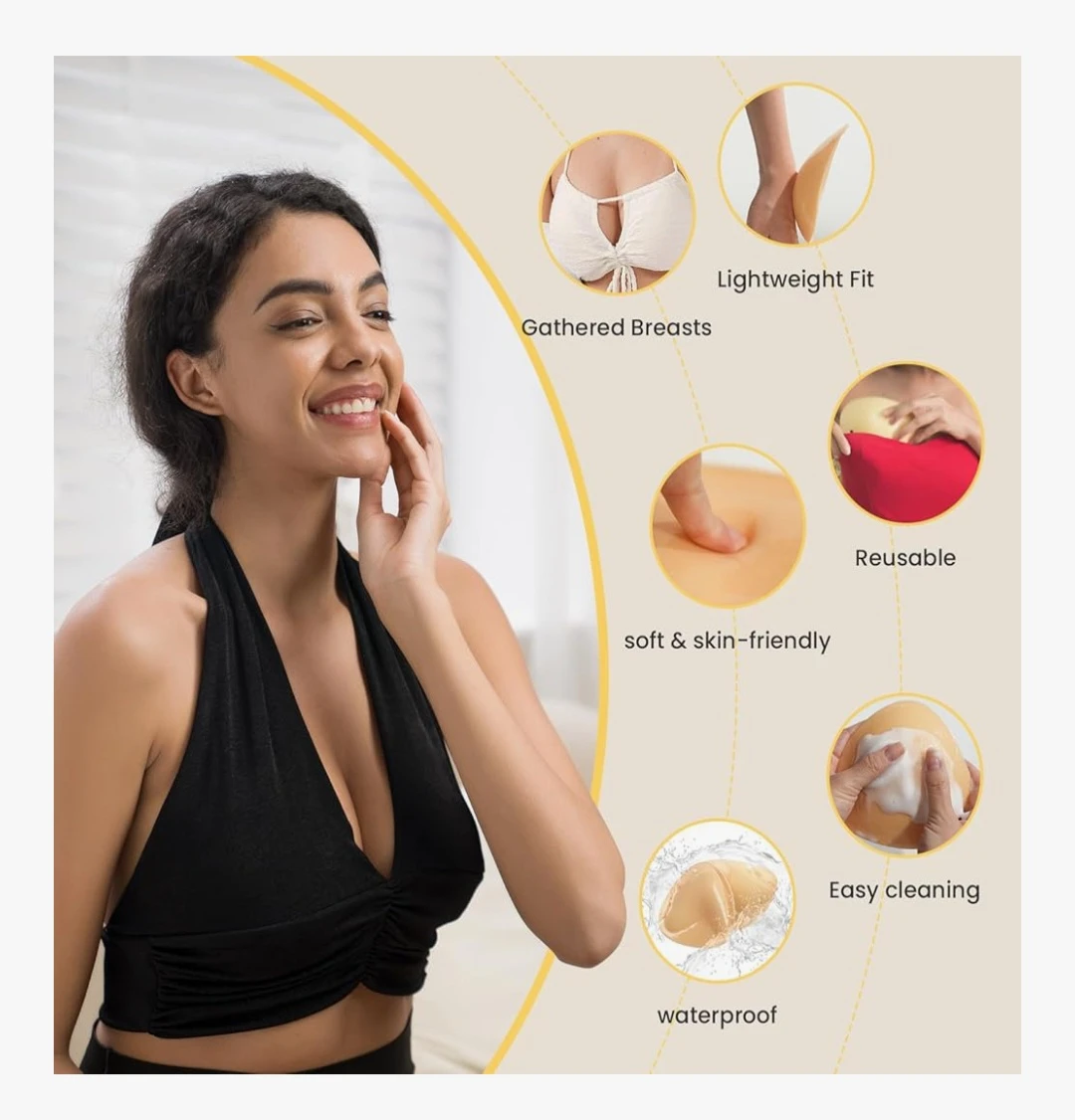 Medium-Nsolex Double Sided Sticky Bra Inserts & Nipple Cover - photo 4