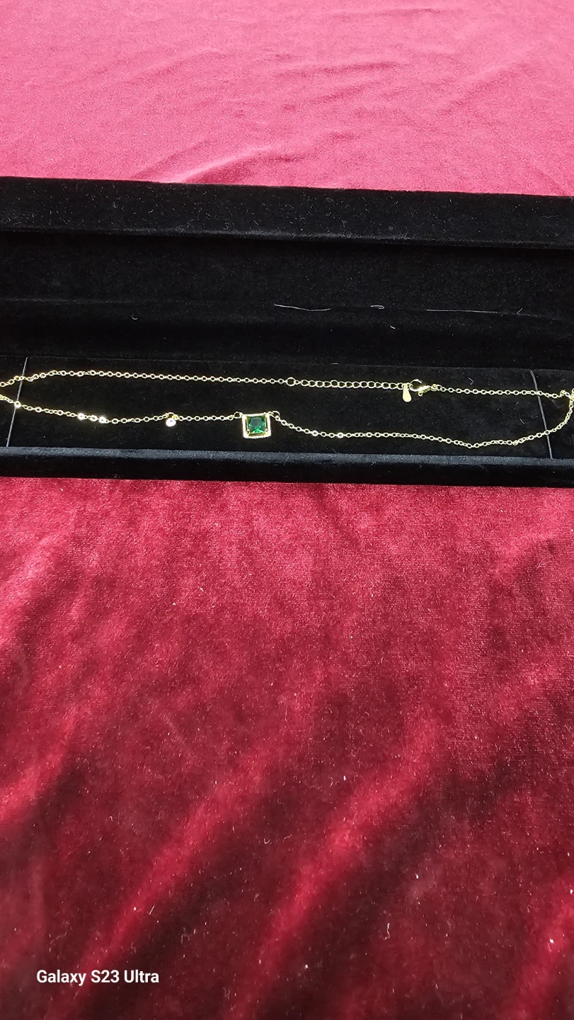 925 sterling silver necklace with cubic zirconia stone . - photo 2