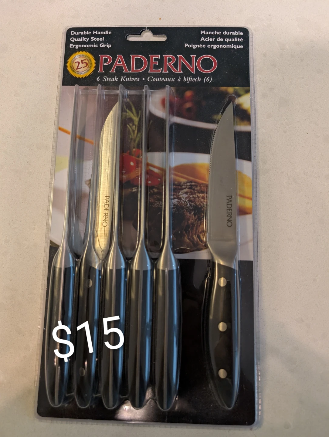 Paderno 6 Steak Knives Set & Turbo Torch - photo 2