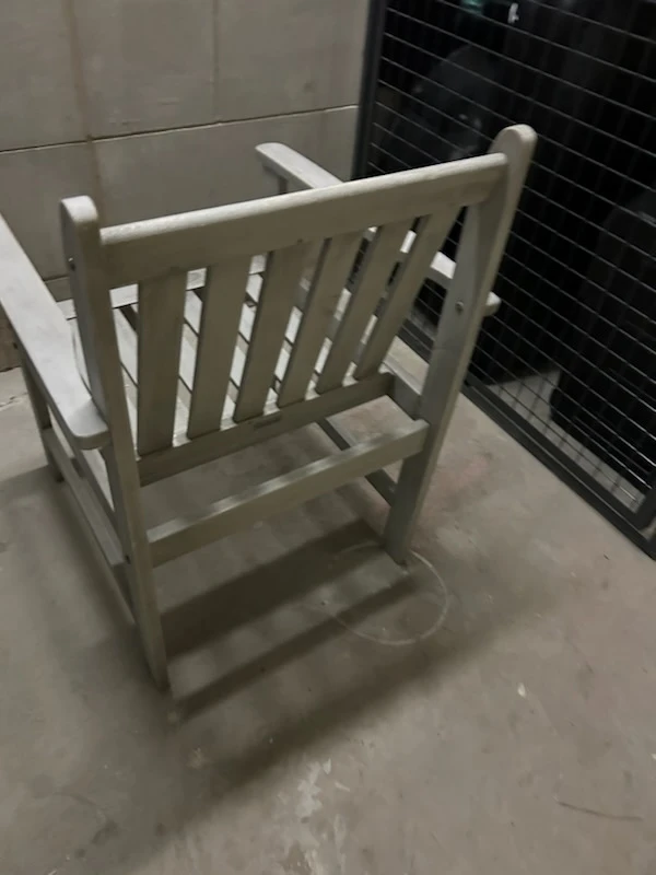 Outdoor Wooden Patio Chair - Gray - photo 2