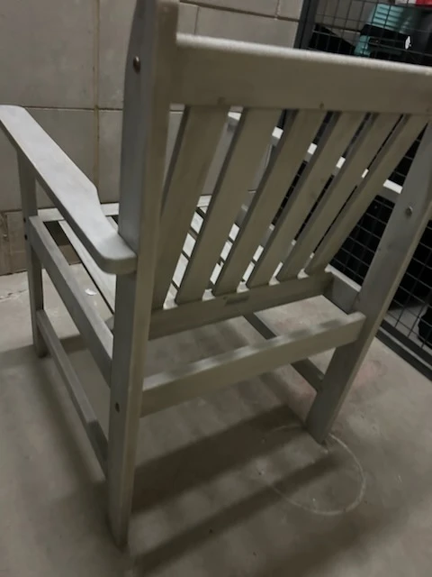 Outdoor Wooden Patio Chair - Gray - photo 3
