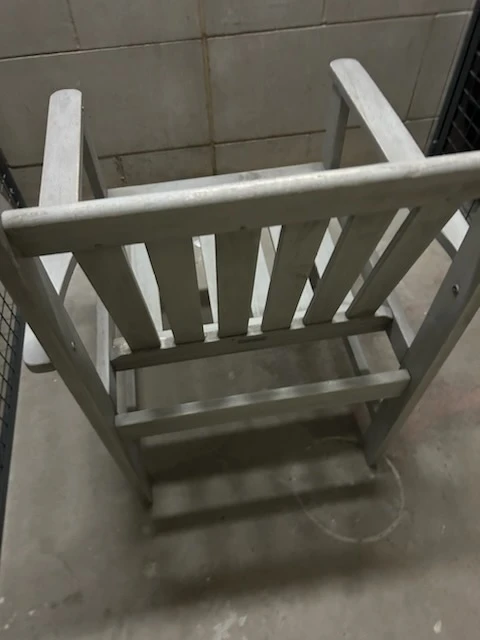Outdoor Wooden Patio Chair - Gray - photo 4