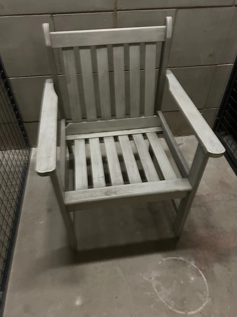 Outdoor Wooden Patio Chair - Gray - photo 5