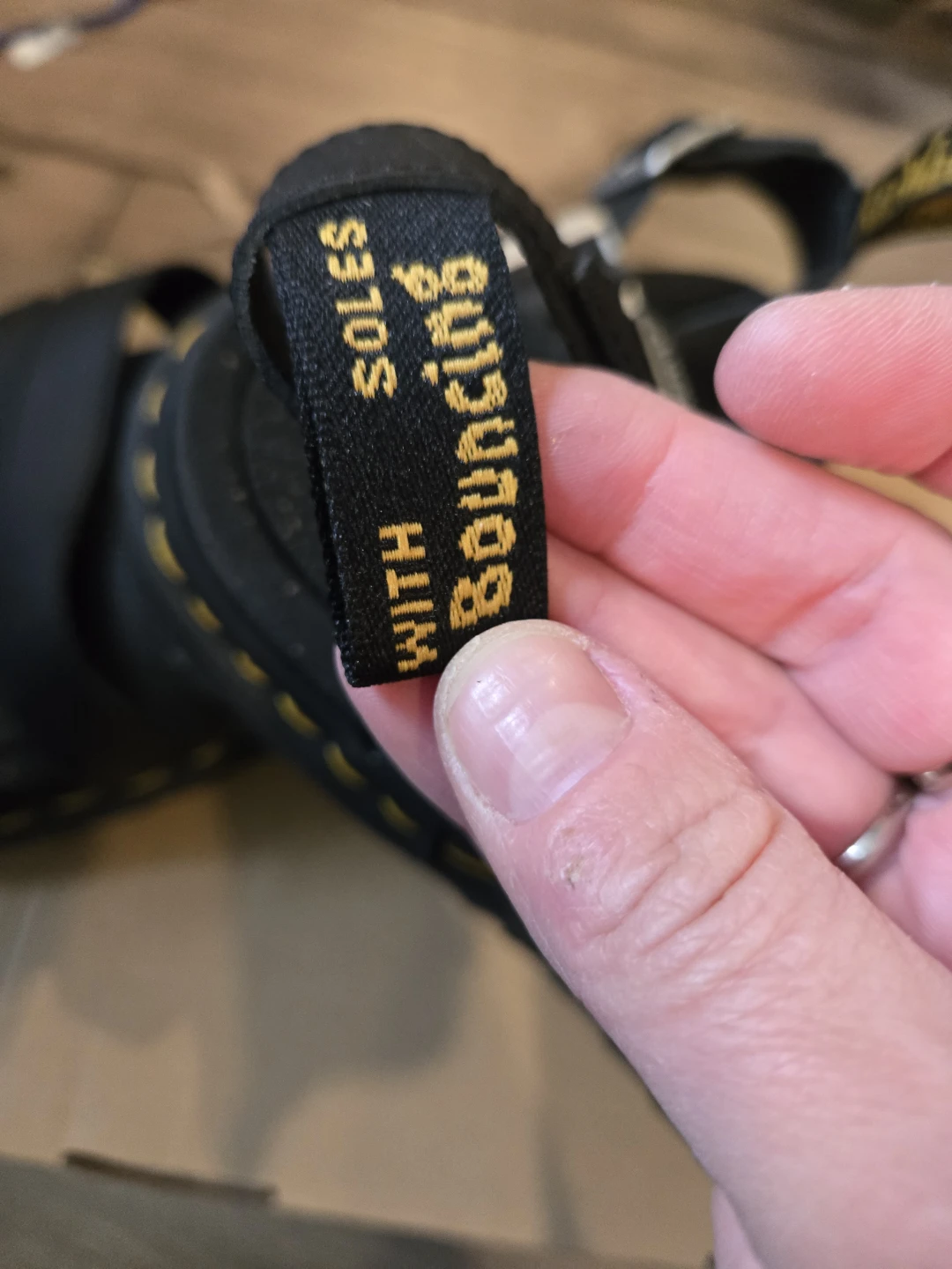 Dr. Martens Black Leather Strappy Sandals, Size 11 - photo 3