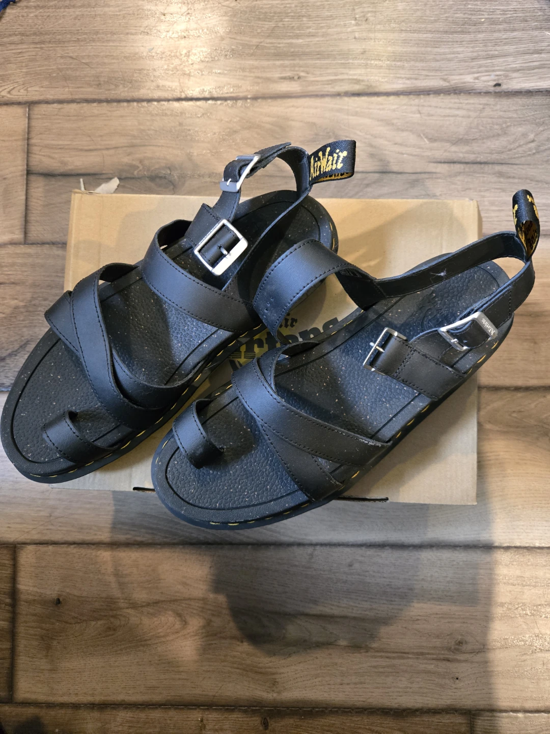 Dr. Martens Black Leather Strappy Sandals, Size 11 - photo 5