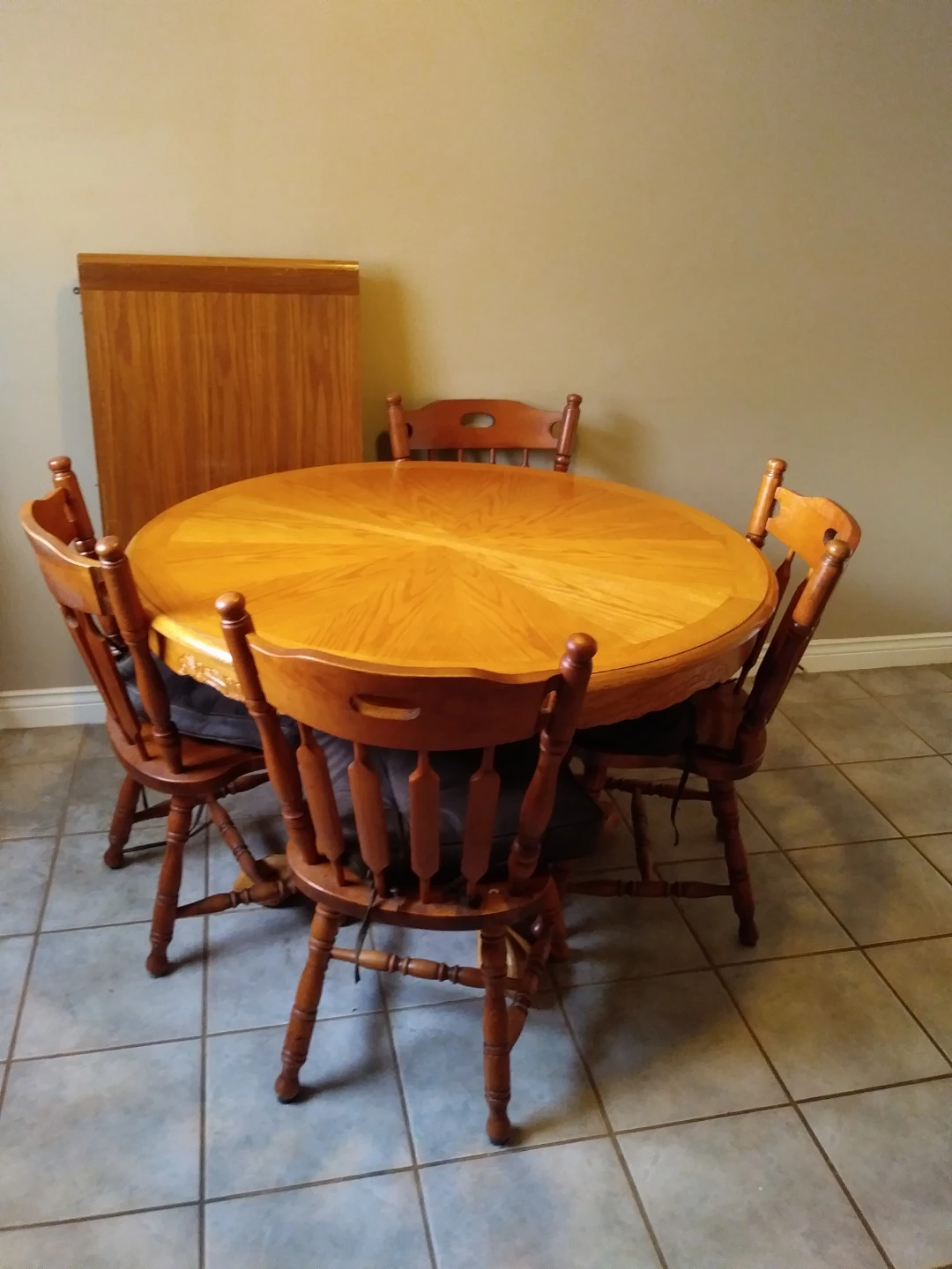 Wooden Dining Table Set with 4 Chairs
