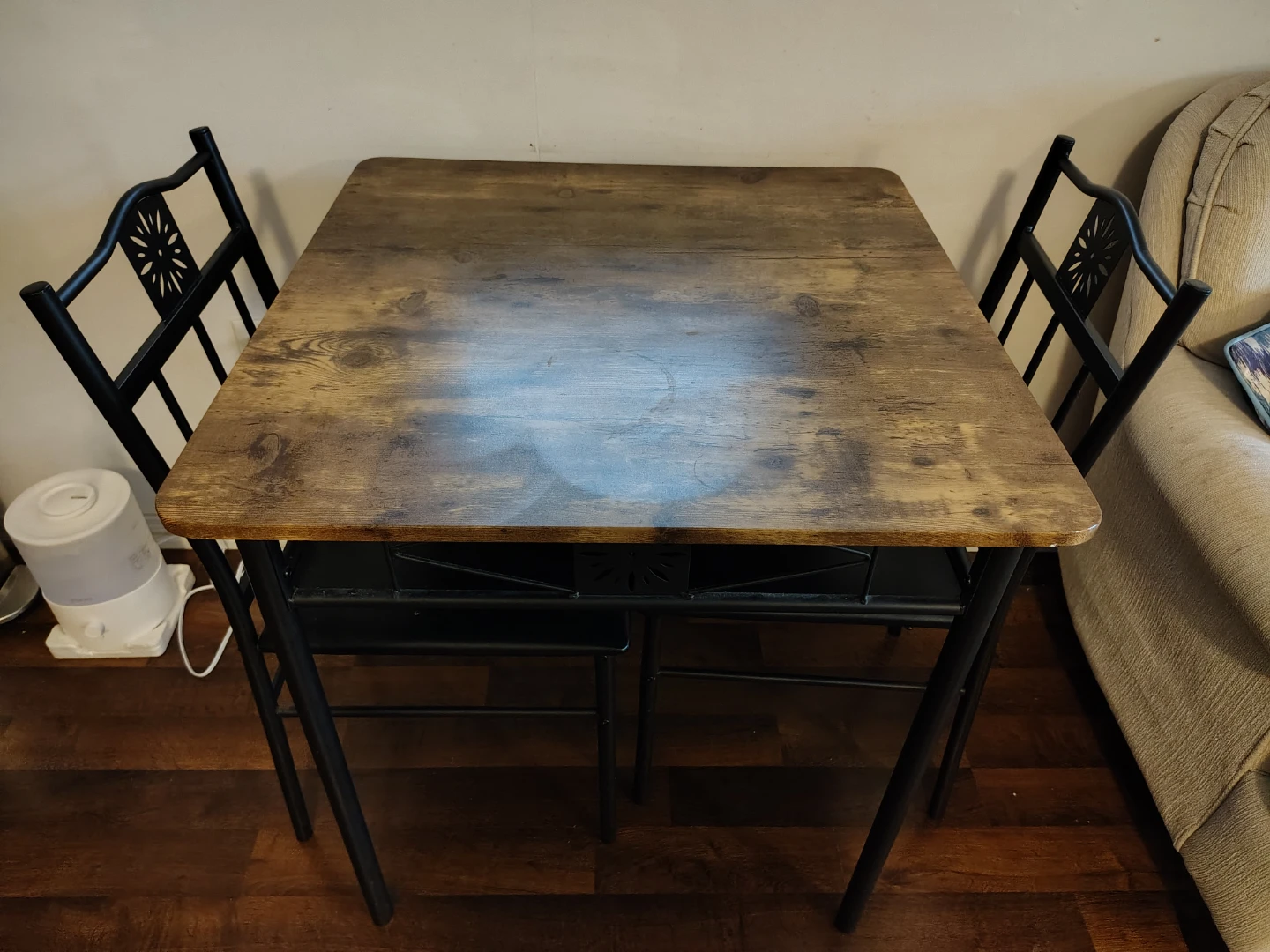 Small Square Dining Table with Two Chairs