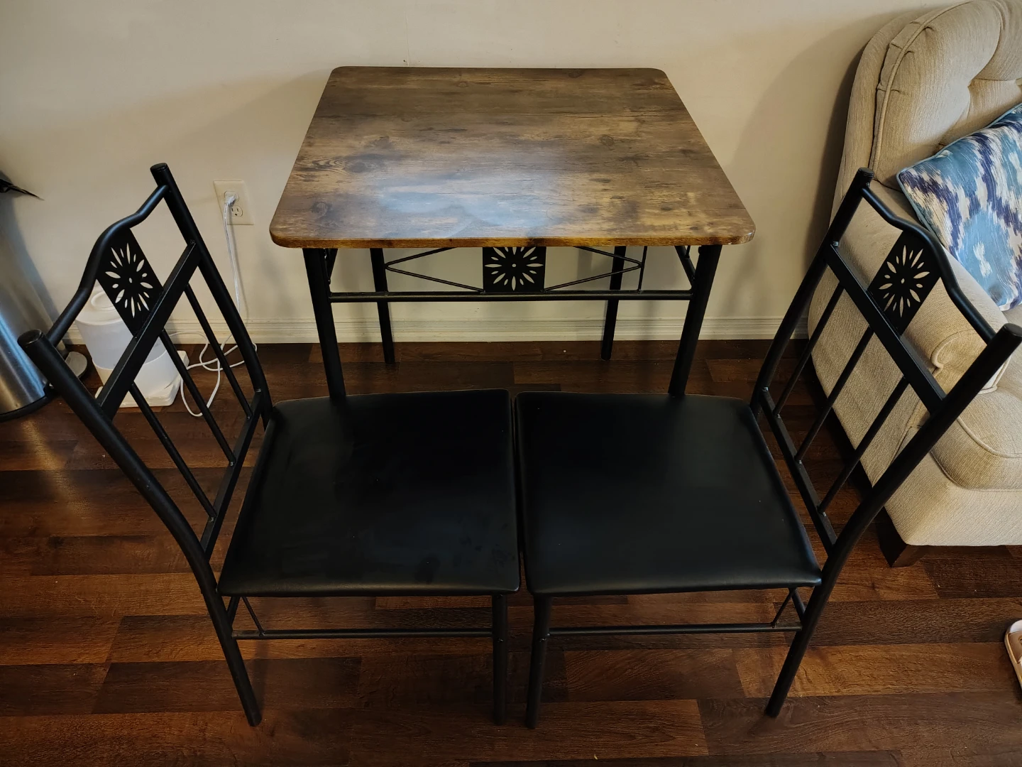 Small Square Dining Table with Two Chairs - photo 2