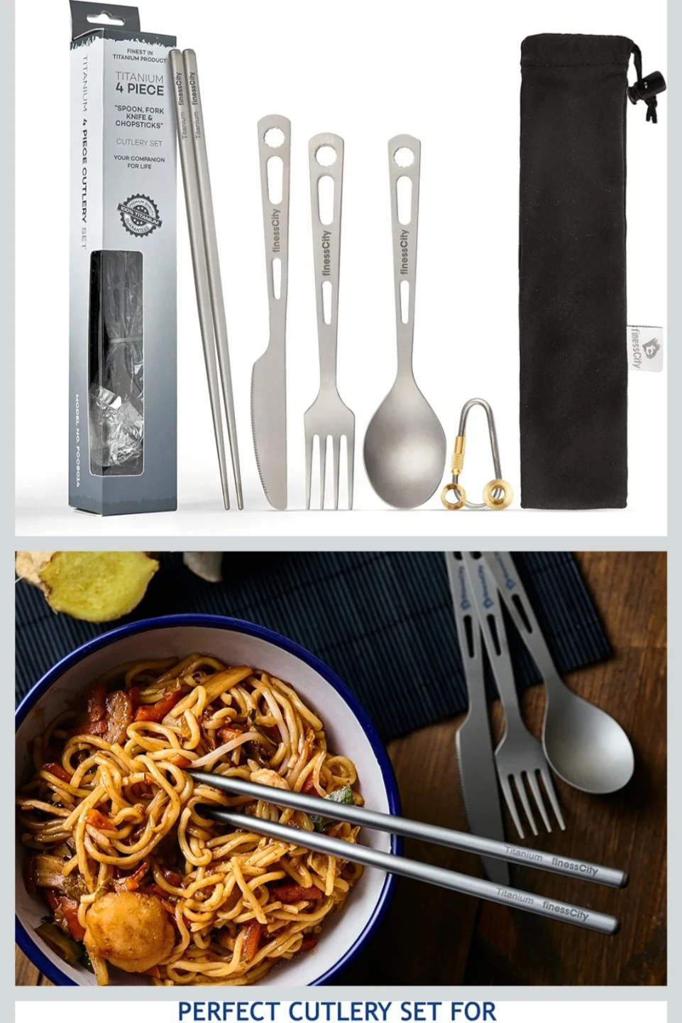 FitnessCity 4 Piece Titanium Cutlery Set - photo 3