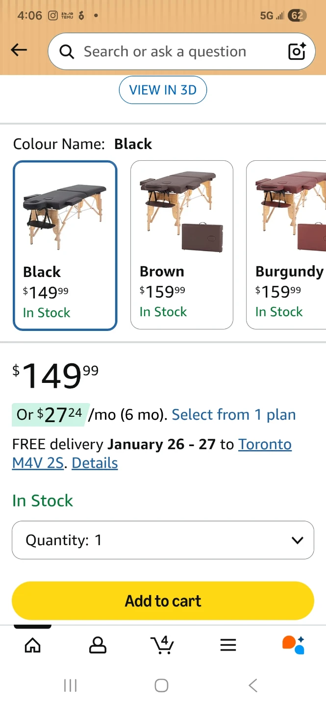WANT GONe ASAP BestMassage Portable Massage Table - Black - photo 2