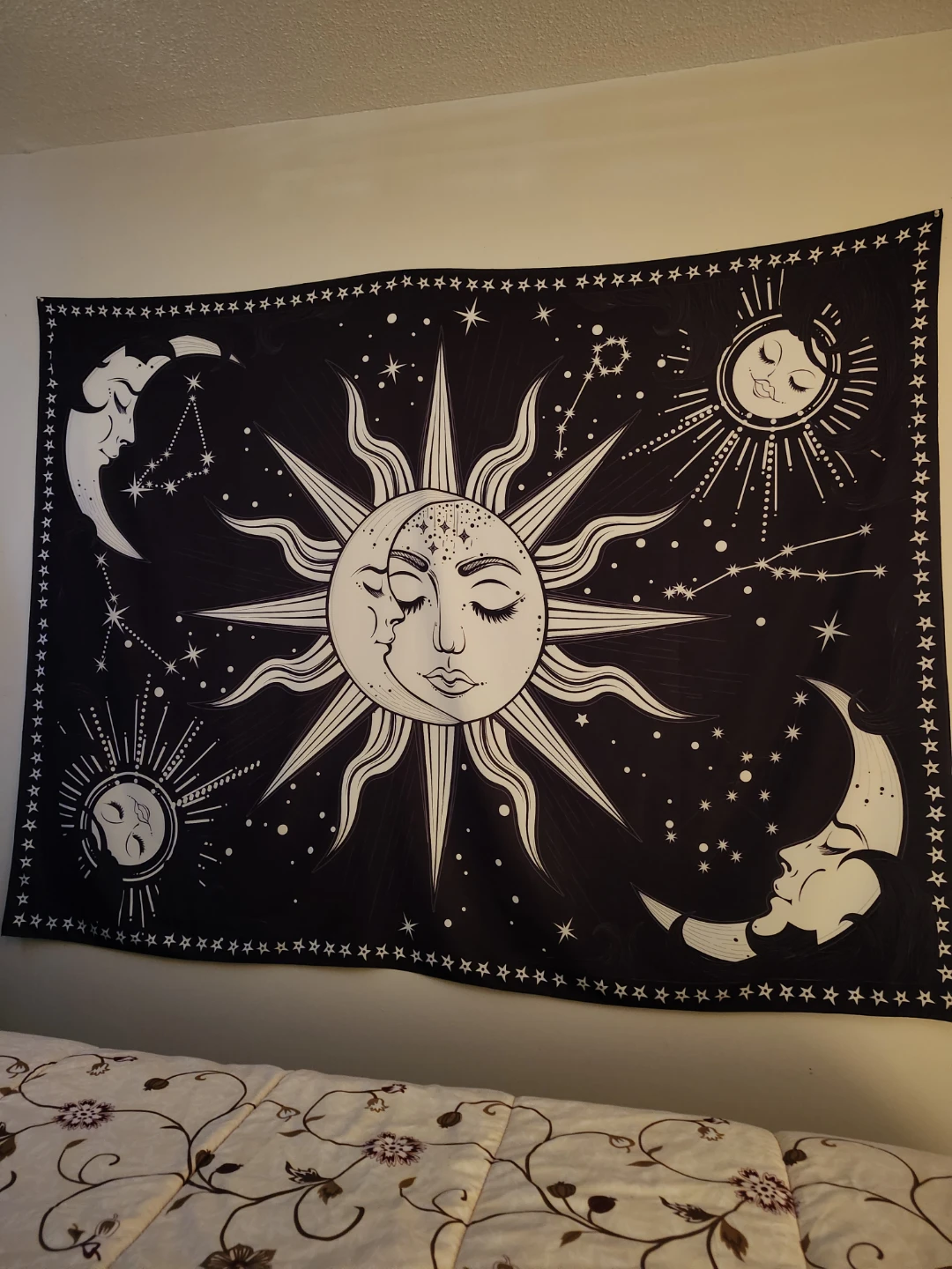 Celestial Sun and Moon Tapestry