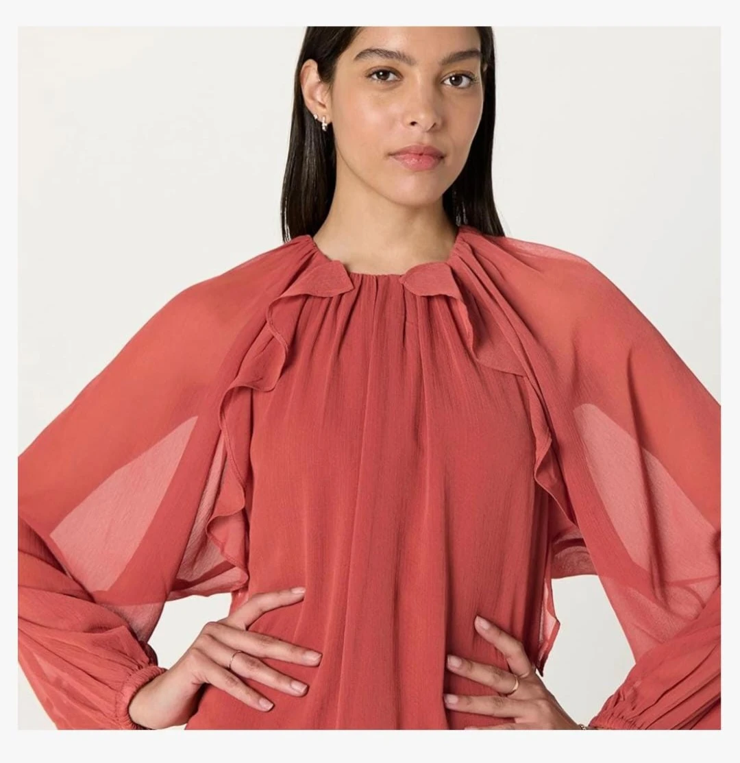 The Drop Women’s Jordan Ruffle Mini Dress - Chiffon, Medium - photo 3