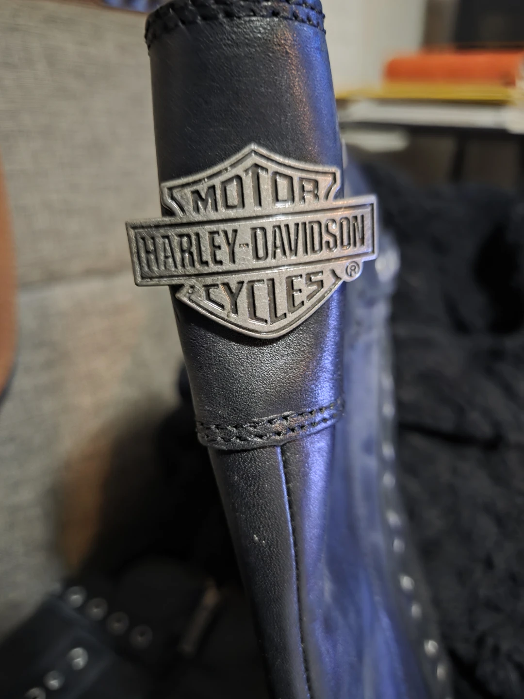 Harley-Davidson Women's Black Leather Riding Boots Size 8.5M - photo 3