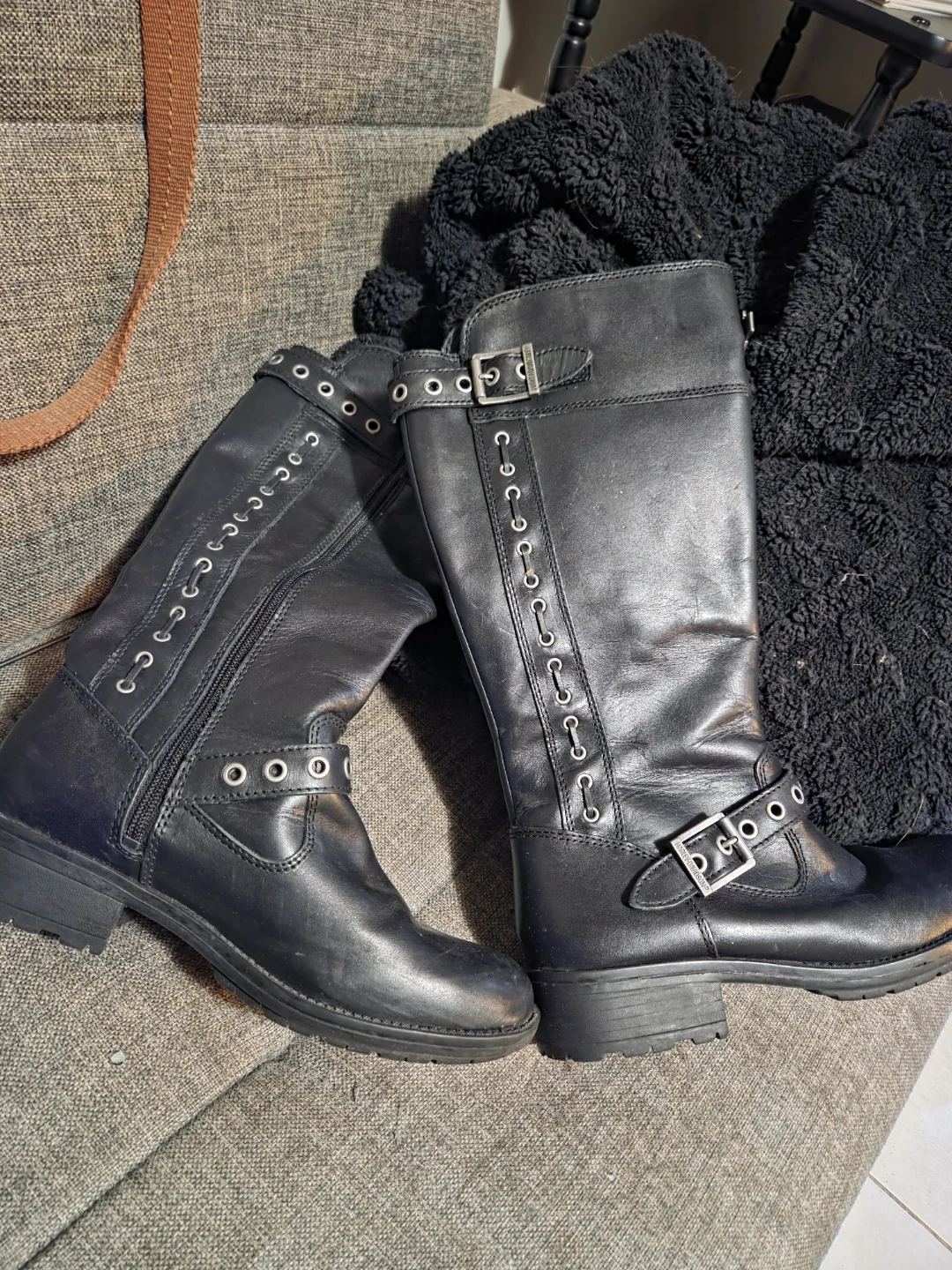 Harley-Davidson Women's Black Leather Riding Boots Size 8.5M - photo 4