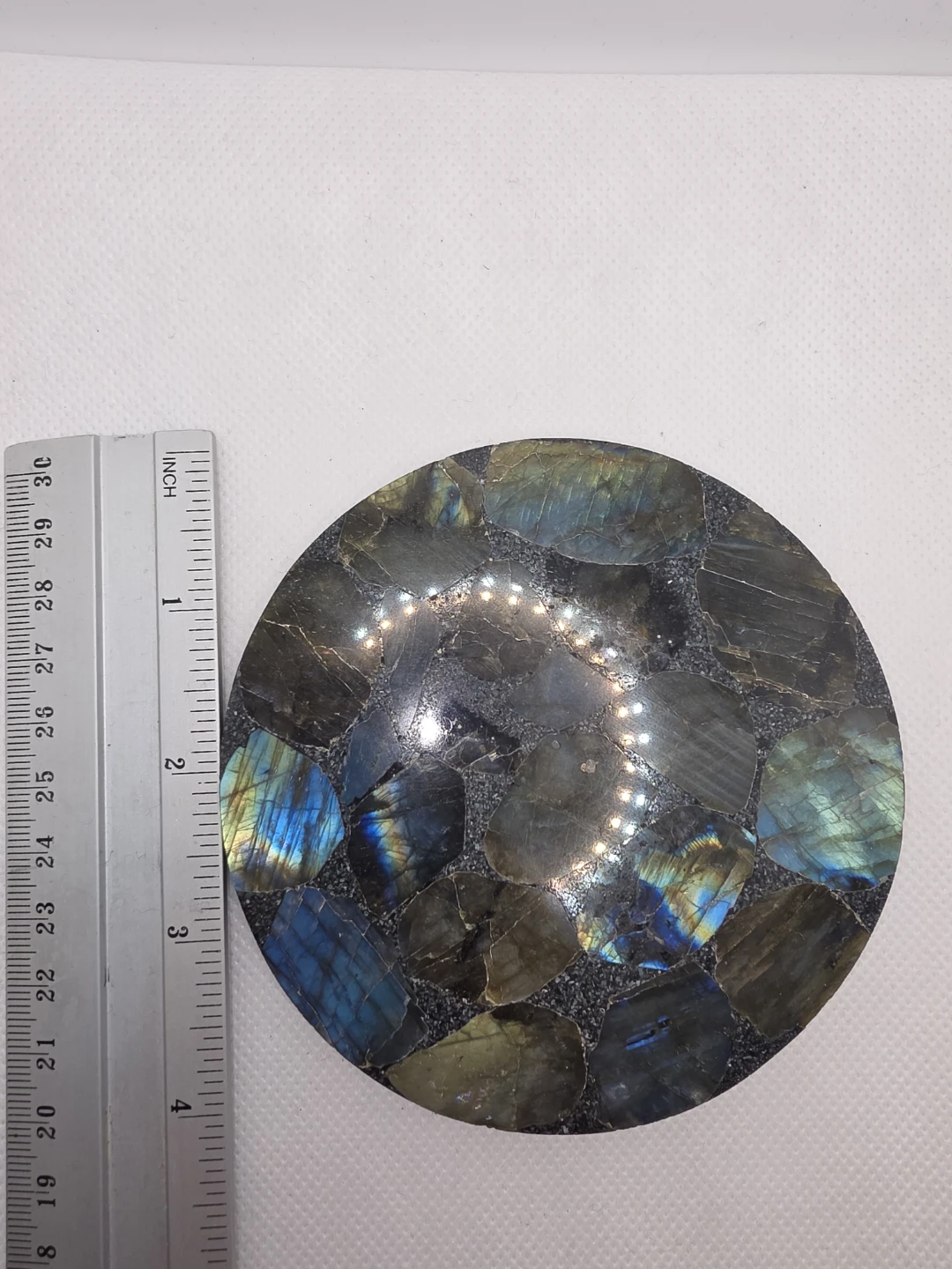 Labradorite Stone Plate, 4 inch