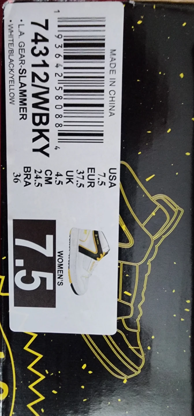 L.A. Gear Slammer Women's High-Top Sneakers White/Black/Yellow - photo 2