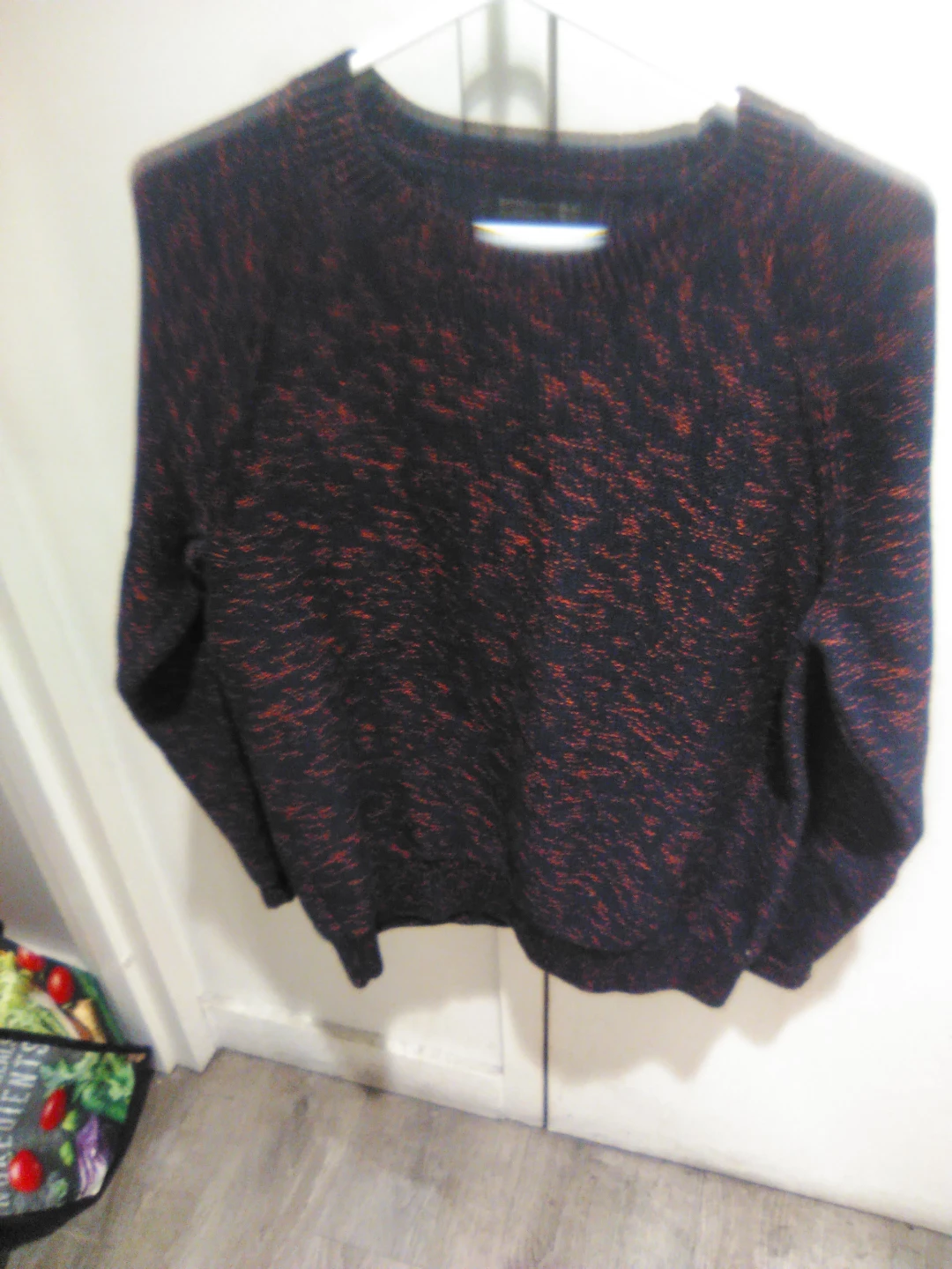 Men's Blue & Orange Marled Knit Sweater