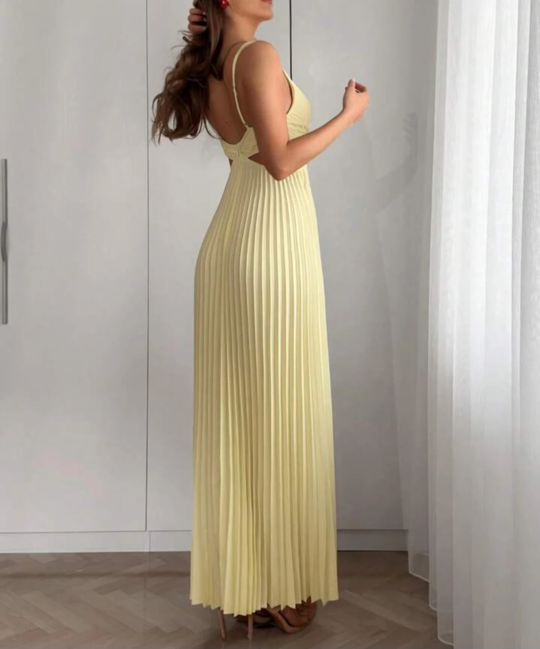 Yellow Pleated Maxi Dress - photo 2