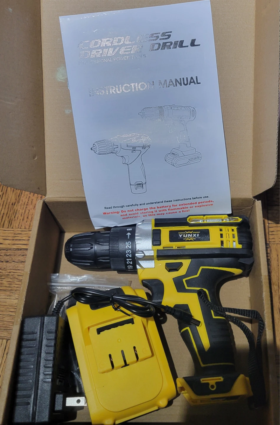 YUNXI Cordless Driver Drill with Battery and Charger. New! - photo 2