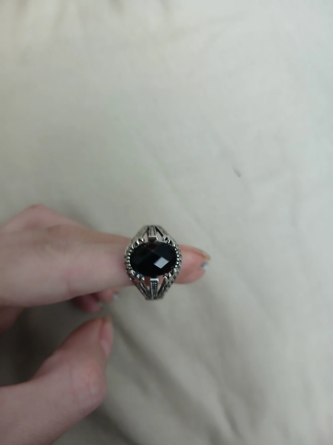 925 Silver And Black 5A Zirconia Ring