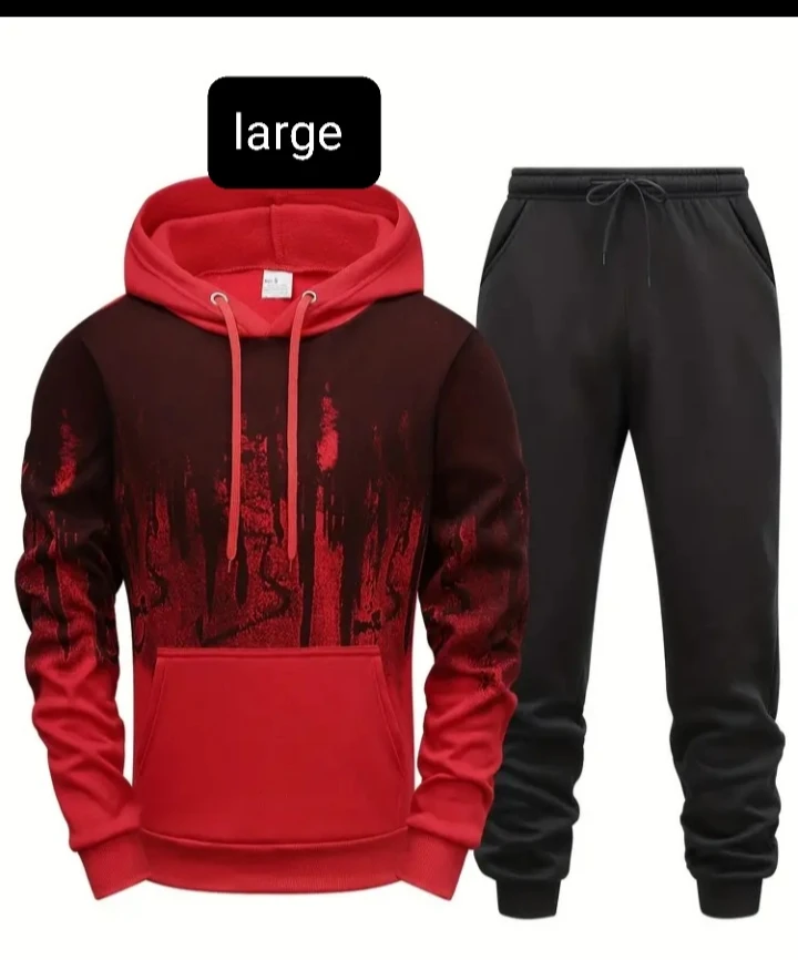 Men's Hoodie and Pants Tracksuit sets- Size Large