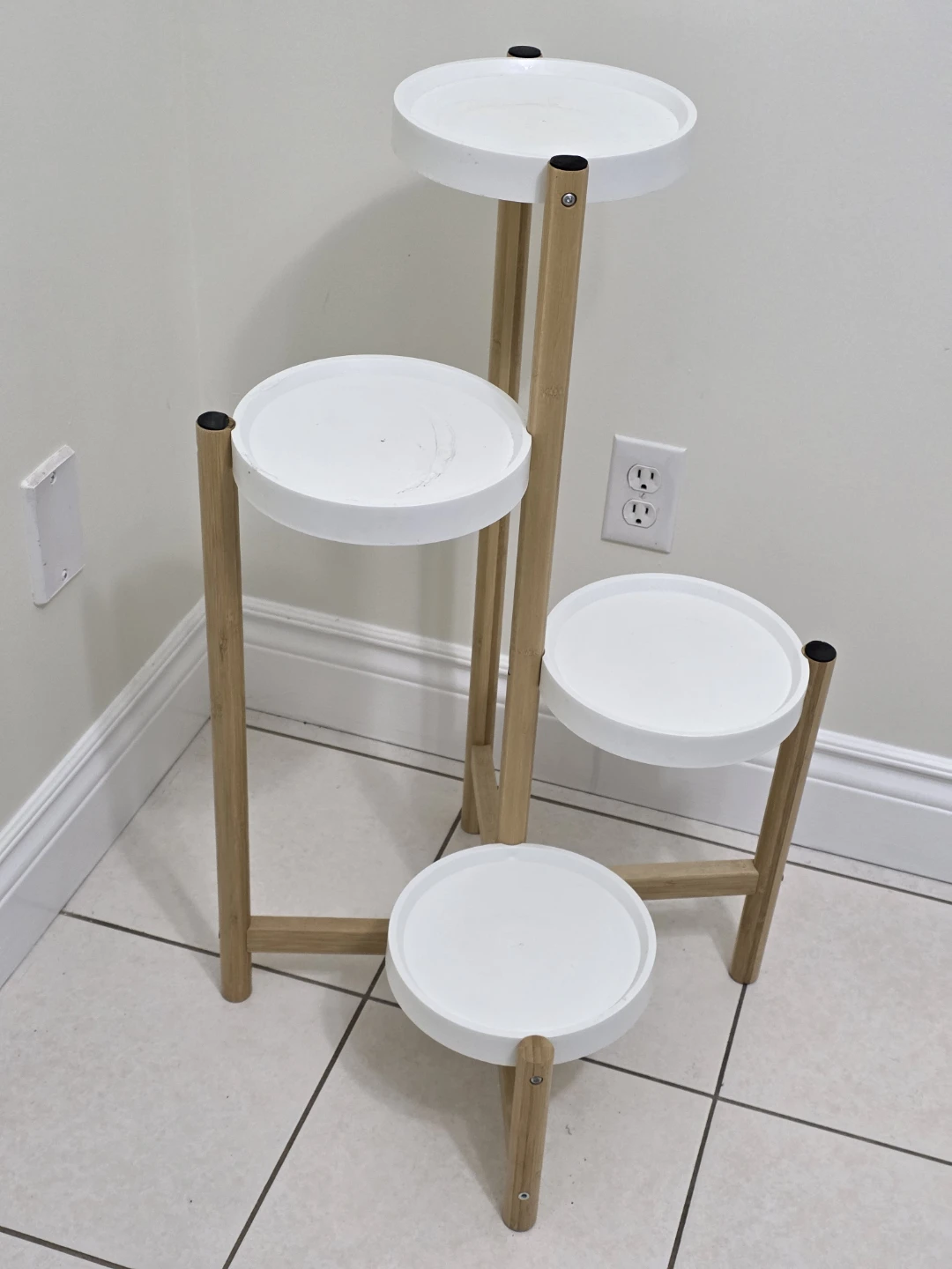 IKEA Satsumas Plant Stand - White/Bamboo