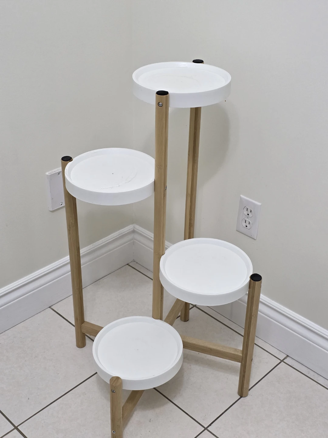 IKEA Satsumas Plant Stand - White/Bamboo - photo 2