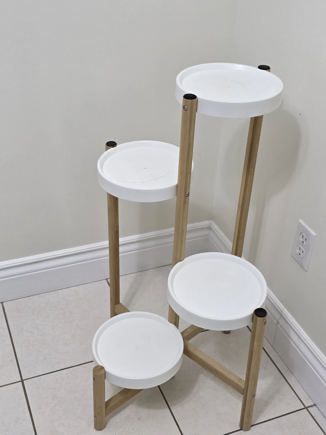 IKEA Satsumas Plant Stand - White/Bamboo - photo 3